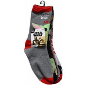 Wholesale - 5pk 6-8 THE MANDALORIAN WAY TO MY HEART CREW SOCKS, UPC: 193159174811